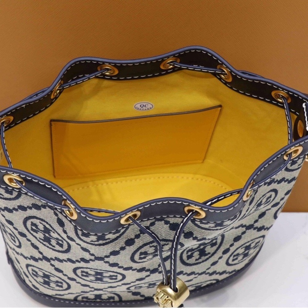 Tory Burch T Monogram Mini Bucket Bag - Picture 8 of 9